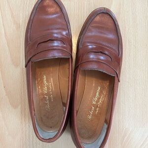 Robert Clergerie Chestnut Leather Slip-Ons